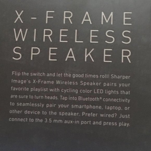 Sharper image x-frame wireless speaker sbt3024b - Picture 3 of 7